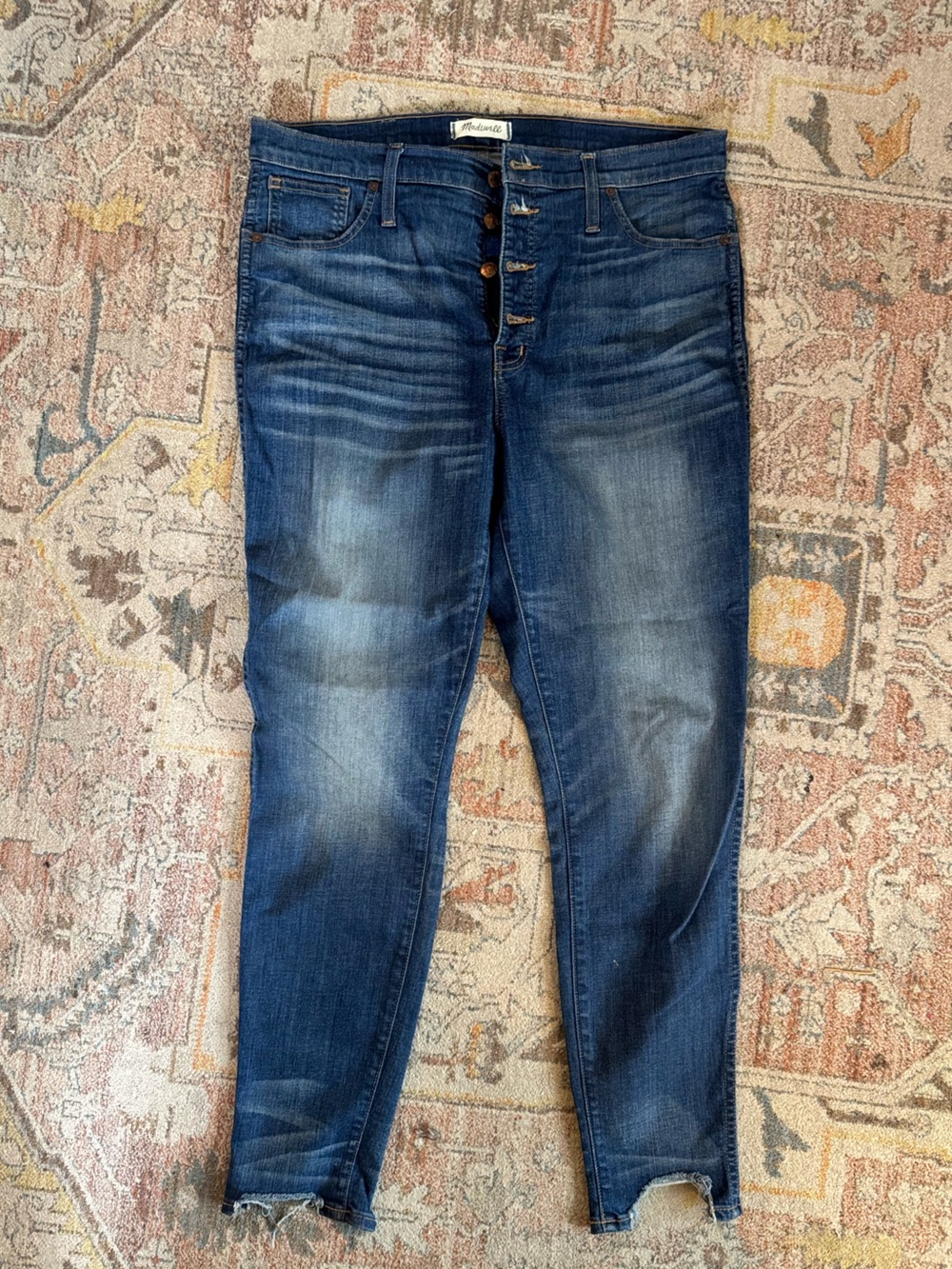 Madewell Skinny 10” High Rise Dark Blue Washed Jeans - Sz 32